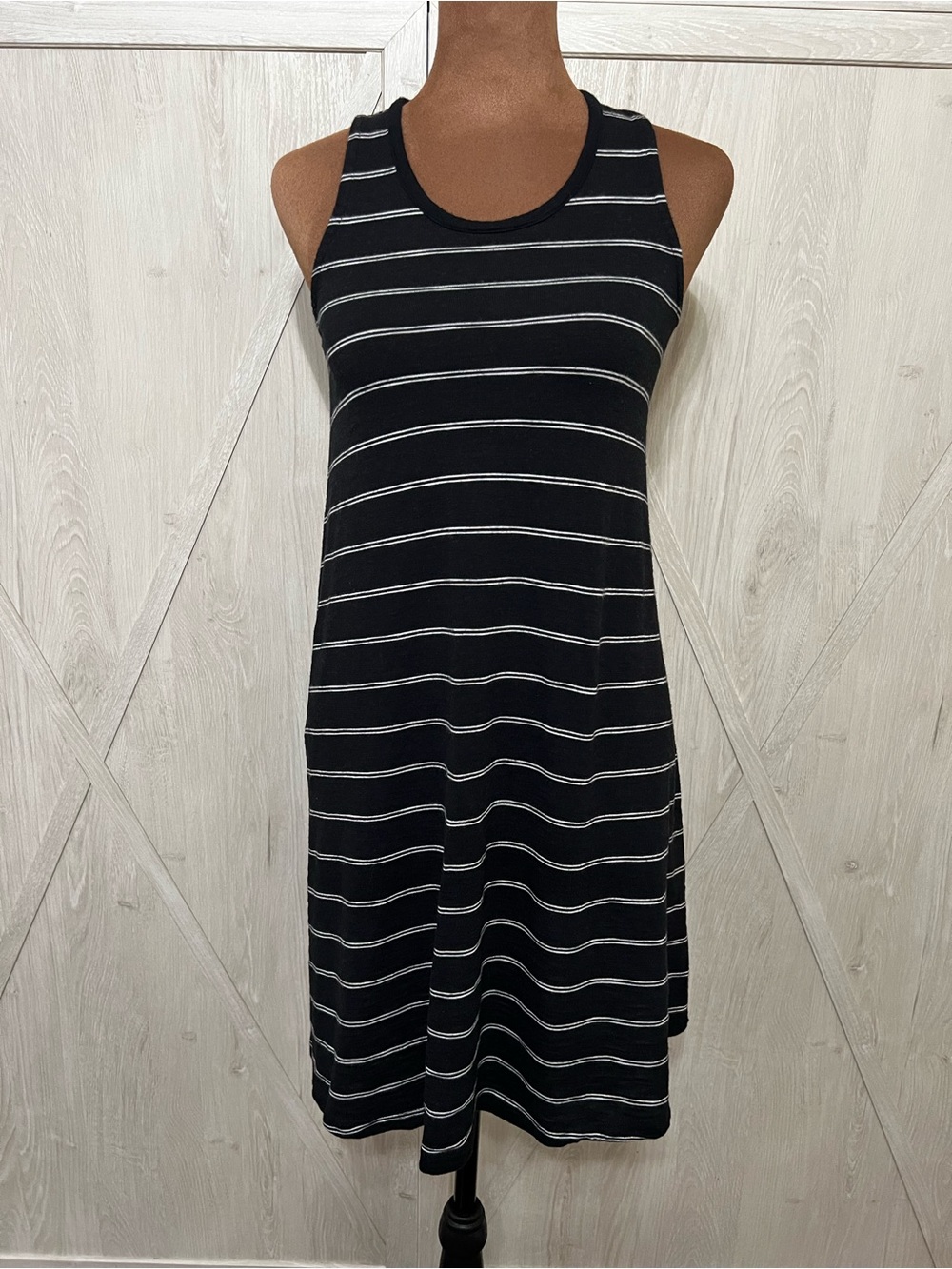 Madewell Black White Striped Tank Dress Size XS 🖤🖤